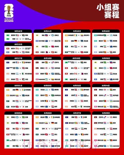 2026世界杯每日赛程详细安排实时赛程怎么查
